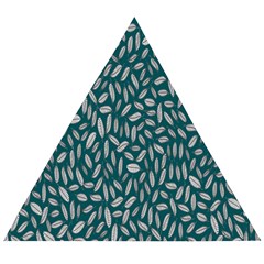 Leaves-012 Wooden Puzzle Triangle by nateshop