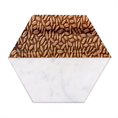 Leaves-012 Marble Wood Coaster (hexagon)  by nateshop