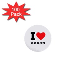 I Love Aaron 1  Mini Buttons (100 Pack)  by ilovewhateva