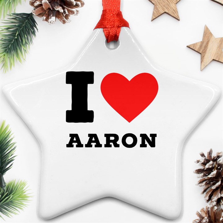 I love aaron Star Ornament (Two Sides)