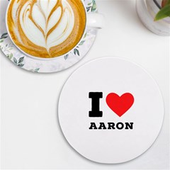 I Love Aaron Uv Print Round Tile Coaster by ilovewhateva