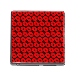 Charcoal And Red Peony Flower Pattern Memory Card Reader (square 5 Slot) by GardenOfOphir