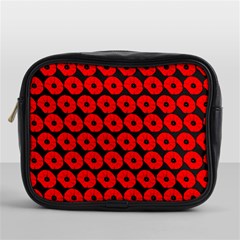 Charcoal And Red Peony Flower Pattern Mini Toiletries Bag (one Side) by GardenOfOphir