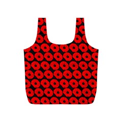 Charcoal And Red Peony Flower Pattern Full Print Recycle Bag (s) by GardenOfOphir