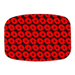 Charcoal And Red Peony Flower Pattern Mini Square Pill Box by GardenOfOphir