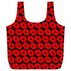 Charcoal And Red Peony Flower Pattern Full Print Recycle Bag (xxl) by GardenOfOphir