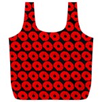 Charcoal And Red Peony Flower Pattern Full Print Recycle Bag (XXL) Back