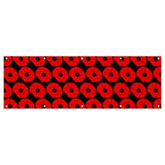 Charcoal And Red Peony Flower Pattern Banner And Sign 12  X 4  by GardenOfOphir