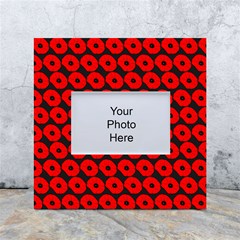 Charcoal And Red Peony Flower Pattern White Box Photo Frame 4  X 6  by GardenOfOphir