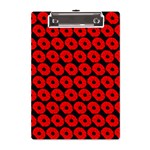 Charcoal And Red Peony Flower Pattern A5 Acrylic Clipboard Front