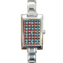 Colorful Floral Pattern Rectangle Italian Charm Watch by GardenOfOphir