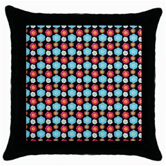 Colorful Floral Pattern Throw Pillow Case (black) by GardenOfOphir