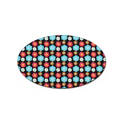 Colorful Floral Pattern Sticker Oval (100 Pack) by GardenOfOphir