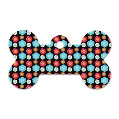 Colorful Floral Pattern Dog Tag Bone (one Side) by GardenOfOphir