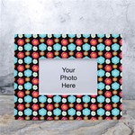 Colorful Floral Pattern White Tabletop Photo Frame 4 x6  Front