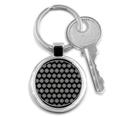 Abstract Knot Geometric Tile Pattern Key Chain (round) by GardenOfOphir