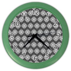 Abstract Knot Geometric Tile Pattern Color Wall Clock by GardenOfOphir