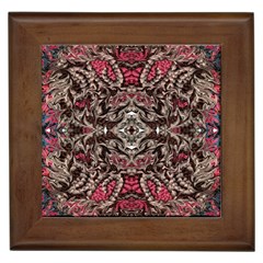 Pink Brown Liquify Repeats Iii Framed Tile by kaleidomarblingart