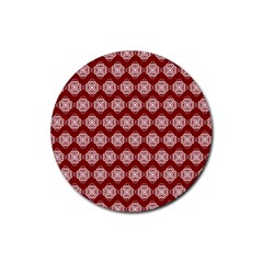 Abstract Knot Geometric Tile Pattern Rubber Round Coaster (4 Pack) by GardenOfOphir