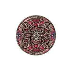 Pink Brown Liquify Repeats Iii Hat Clip Ball Marker by kaleidomarblingart