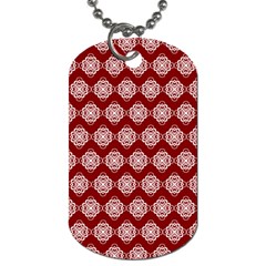 Abstract Knot Geometric Tile Pattern Dog Tag (two Sides) by GardenOfOphir