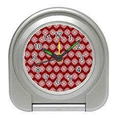 Abstract Knot Geometric Tile Pattern Travel Alarm Clock by GardenOfOphir