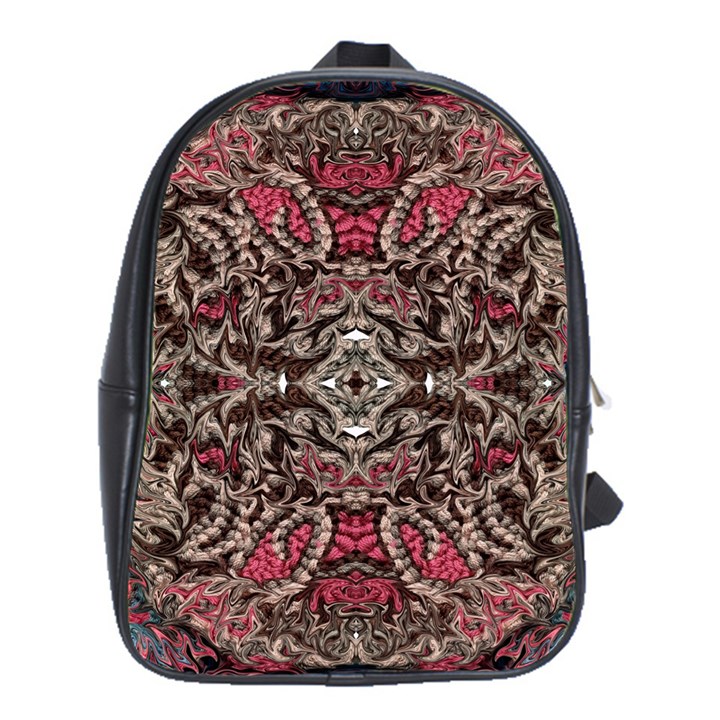 Pink Brown Liquify Repeats Iii School Bag (Large)