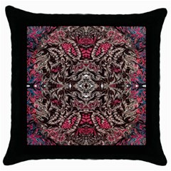 Pink Brown Liquify Repeats Iii Throw Pillow Case (black) by kaleidomarblingart