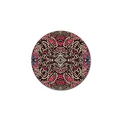 Pink Brown Liquify Repeats Iii Golf Ball Marker by kaleidomarblingart