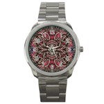 Pink Brown Liquify Repeats Iii Sport Metal Watch Front