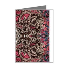 Pink Brown Liquify Repeats Iii Mini Greeting Card by kaleidomarblingart