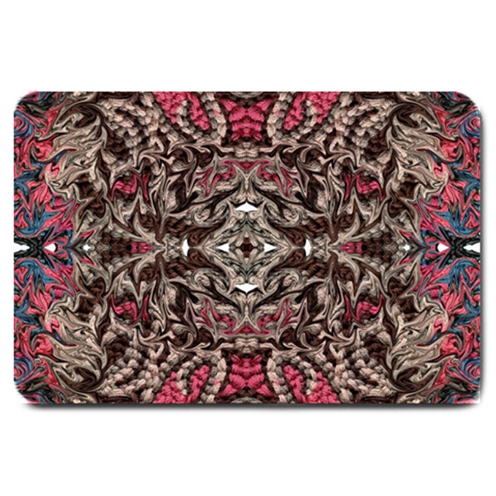 Pink Brown Liquify Repeats Iii Large Doormat