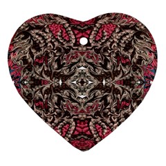 Pink Brown Liquify Repeats Iii Heart Ornament (two Sides) by kaleidomarblingart