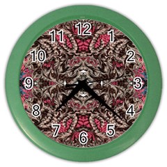 Pink Brown Liquify Repeats Iii Color Wall Clock by kaleidomarblingart