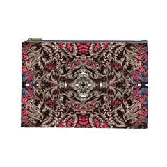 Pink Brown Liquify Repeats Iii Cosmetic Bag (large) by kaleidomarblingart