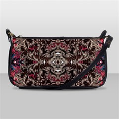 Pink Brown Liquify Repeats Iii Shoulder Clutch Bag by kaleidomarblingart