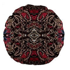 Pink Brown Liquify Repeats Iii Large 18  Premium Round Cushions by kaleidomarblingart