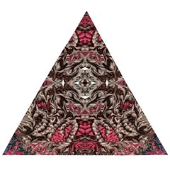 Pink Brown Liquify Repeats Iii Wooden Puzzle Triangle by kaleidomarblingart