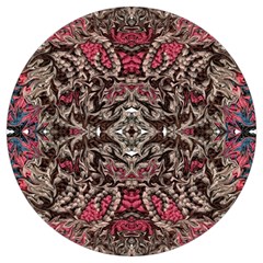 Pink Brown Liquify Repeats Iii Round Trivet by kaleidomarblingart