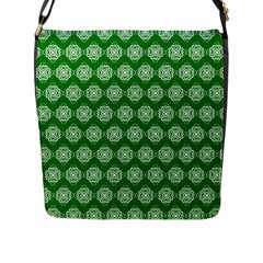 Abstract Knot Geometric Tile Pattern Flap Closure Messenger Bag (l) by GardenOfOphir