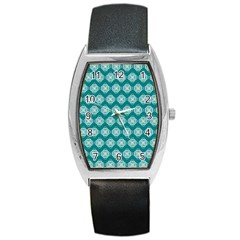 Abstract Knot Geometric Tile Pattern Barrel Style Metal Watch by GardenOfOphir