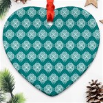 Abstract Knot Geometric Tile Pattern Heart Ornament (Two Sides) Back