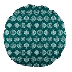 Abstract Knot Geometric Tile Pattern Large 18  Premium Flano Round Cushions by GardenOfOphir