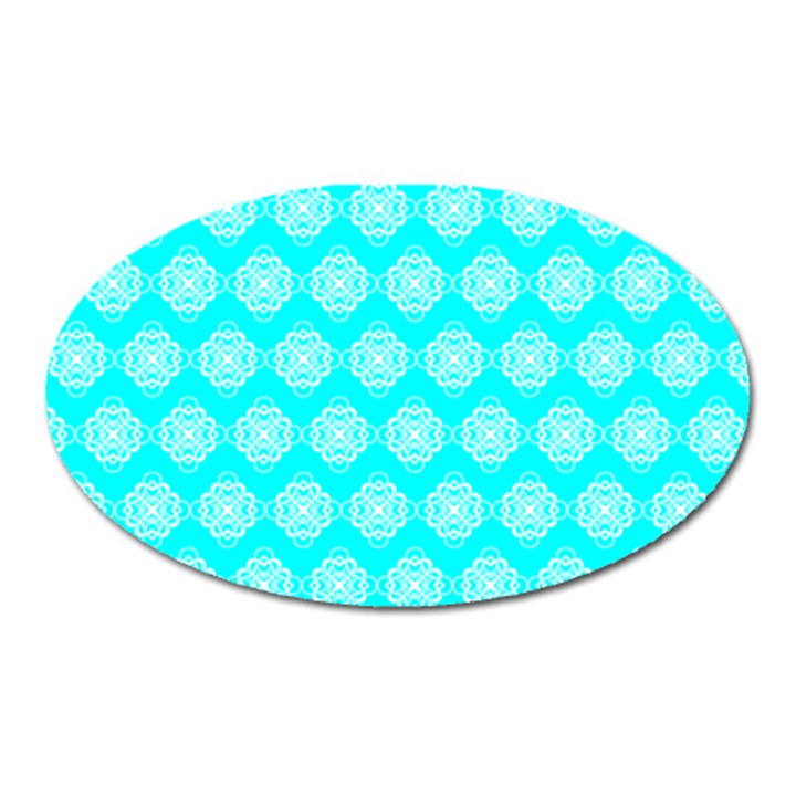 Abstract Knot Geometric Tile Pattern Oval Magnet