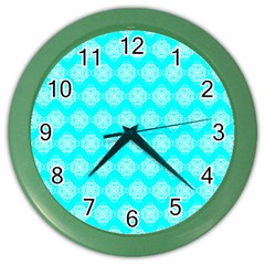 Abstract Knot Geometric Tile Pattern Color Wall Clock by GardenOfOphir