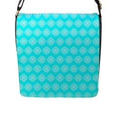 Abstract Knot Geometric Tile Pattern Flap Closure Messenger Bag (l) by GardenOfOphir