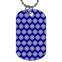 Abstract Knot Geometric Tile Pattern Dog Tag (two Sides) by GardenOfOphir