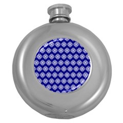 Abstract Knot Geometric Tile Pattern Round Hip Flask (5 Oz) by GardenOfOphir