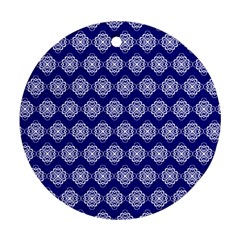 Abstract Knot Geometric Tile Pattern Round Ornament (two Sides) by GardenOfOphir