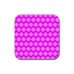 Abstract Knot Geometric Tile Pattern Rubber Coaster (Square) Front